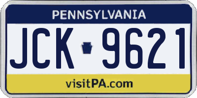 PA license plate JCK9621