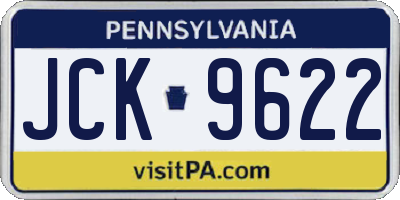 PA license plate JCK9622