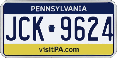 PA license plate JCK9624