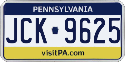 PA license plate JCK9625