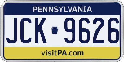 PA license plate JCK9626