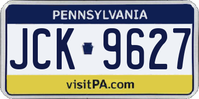 PA license plate JCK9627