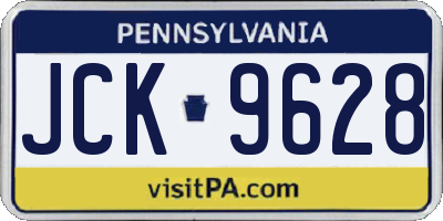PA license plate JCK9628