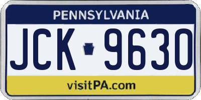 PA license plate JCK9630