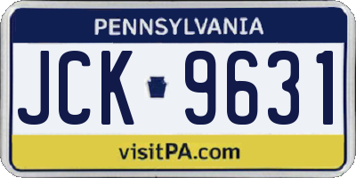 PA license plate JCK9631
