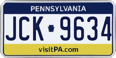 PA license plate JCK9634