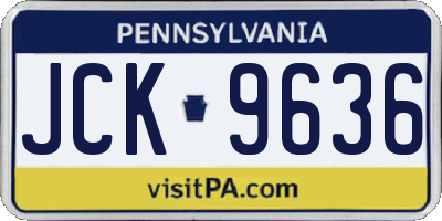 PA license plate JCK9636