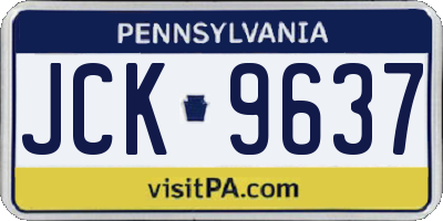 PA license plate JCK9637