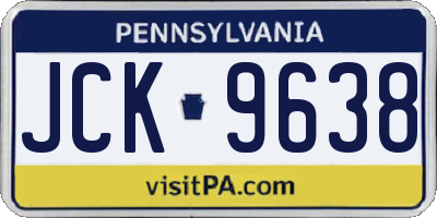 PA license plate JCK9638