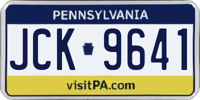 PA license plate JCK9641