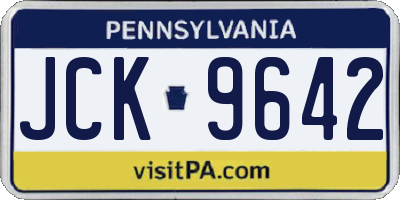 PA license plate JCK9642
