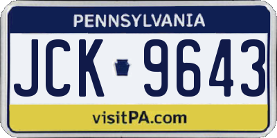 PA license plate JCK9643