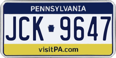 PA license plate JCK9647
