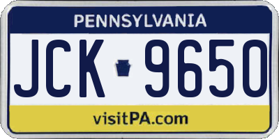 PA license plate JCK9650