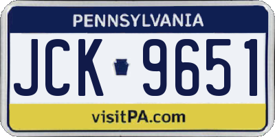 PA license plate JCK9651
