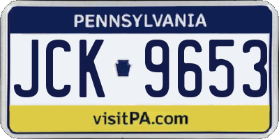 PA license plate JCK9653