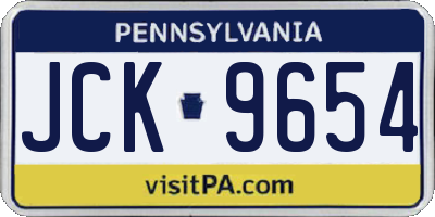 PA license plate JCK9654