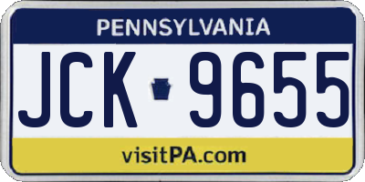 PA license plate JCK9655