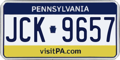 PA license plate JCK9657