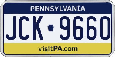 PA license plate JCK9660