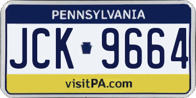 PA license plate JCK9664