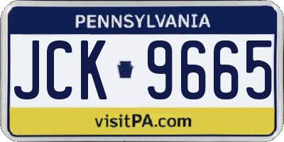 PA license plate JCK9665