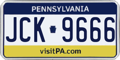 PA license plate JCK9666