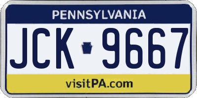 PA license plate JCK9667
