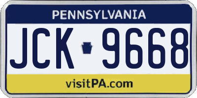 PA license plate JCK9668