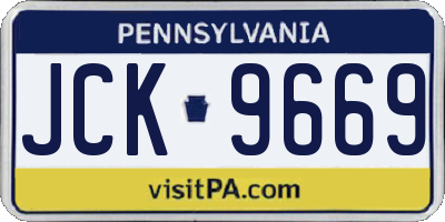 PA license plate JCK9669