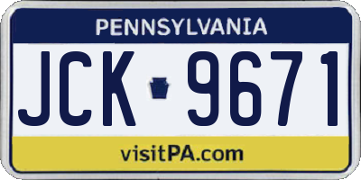 PA license plate JCK9671