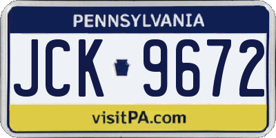 PA license plate JCK9672