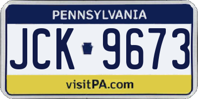 PA license plate JCK9673