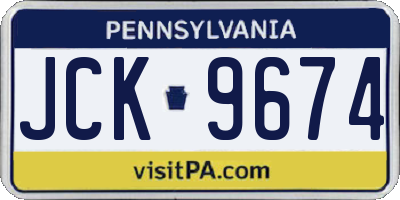 PA license plate JCK9674