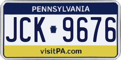 PA license plate JCK9676
