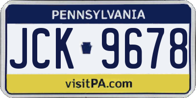 PA license plate JCK9678