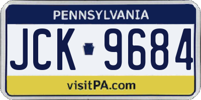 PA license plate JCK9684