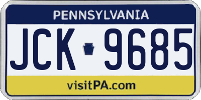PA license plate JCK9685