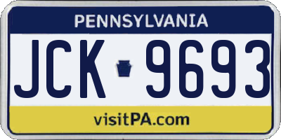 PA license plate JCK9693