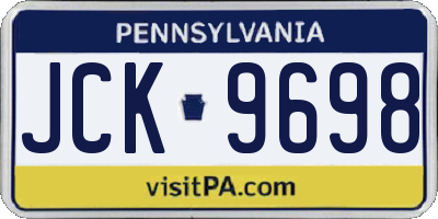PA license plate JCK9698