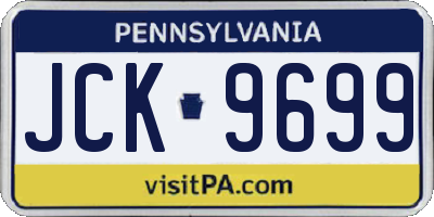 PA license plate JCK9699