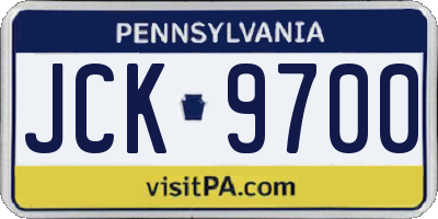 PA license plate JCK9700