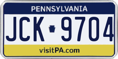 PA license plate JCK9704