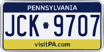 PA license plate JCK9707