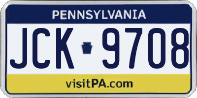 PA license plate JCK9708