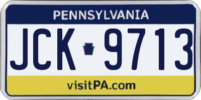 PA license plate JCK9713