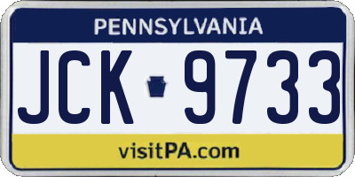 PA license plate JCK9733