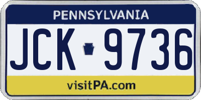 PA license plate JCK9736
