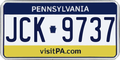 PA license plate JCK9737