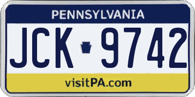 PA license plate JCK9742